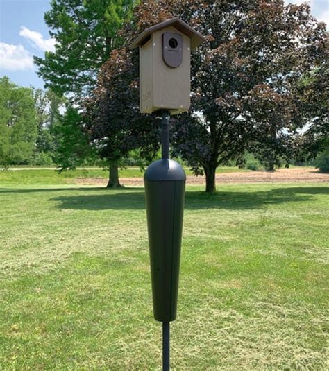 how to attach a bird house to a metal pole|squirrel stopper universal pole kit.